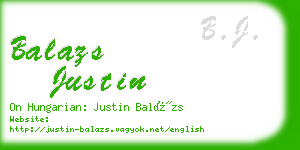 balazs justin business card